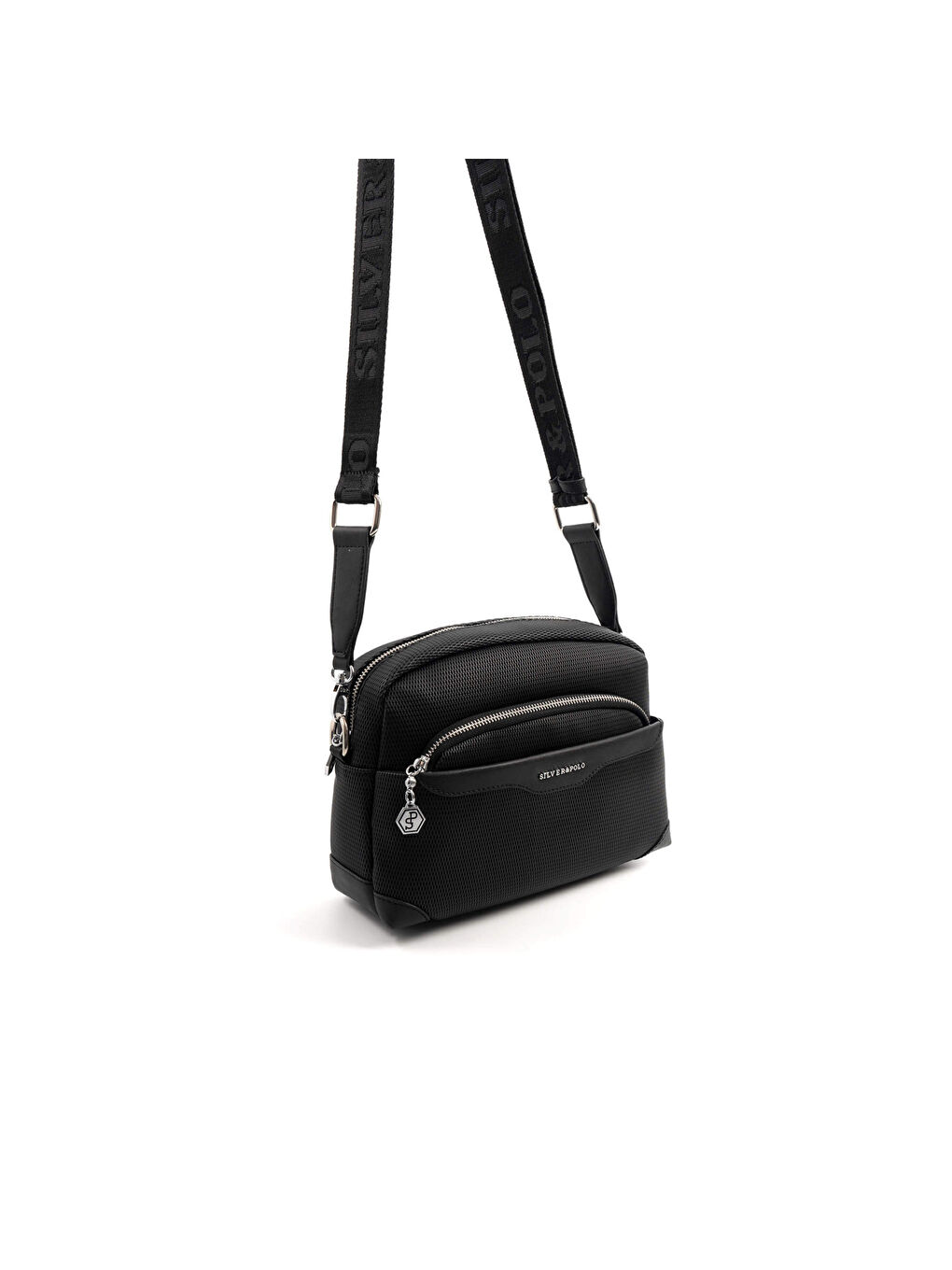 Siyah Kadın Çapraz Çanta 1201-47231 SILVER POLO ÇAPRAZ BAYAN ÇANTASI M86 SİYAH-MAT SİYAH-1