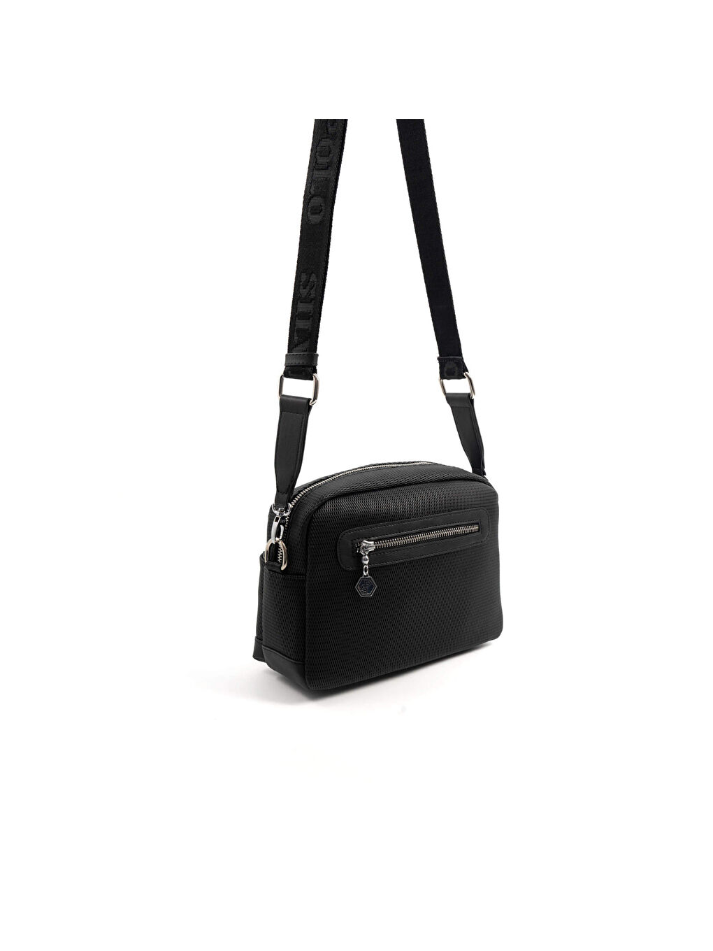 Siyah Kadın Çapraz Çanta 1201-47231 SILVER POLO ÇAPRAZ BAYAN ÇANTASI M86 SİYAH-MAT SİYAH-3