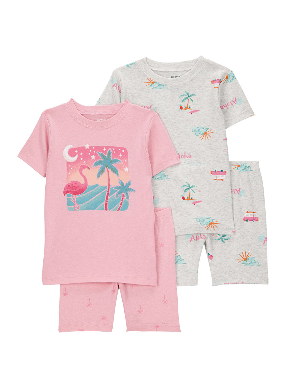 Karışık Küçük Kız Çocuk Pijama Set 4'lü Paket