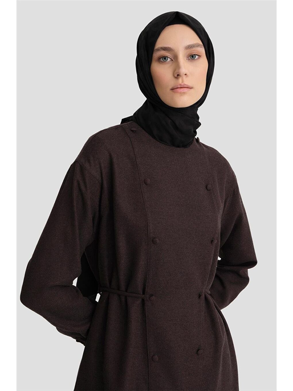 Mor Beli Bağlamalı Cepli Tunik 24K3608 Mürdüm-2