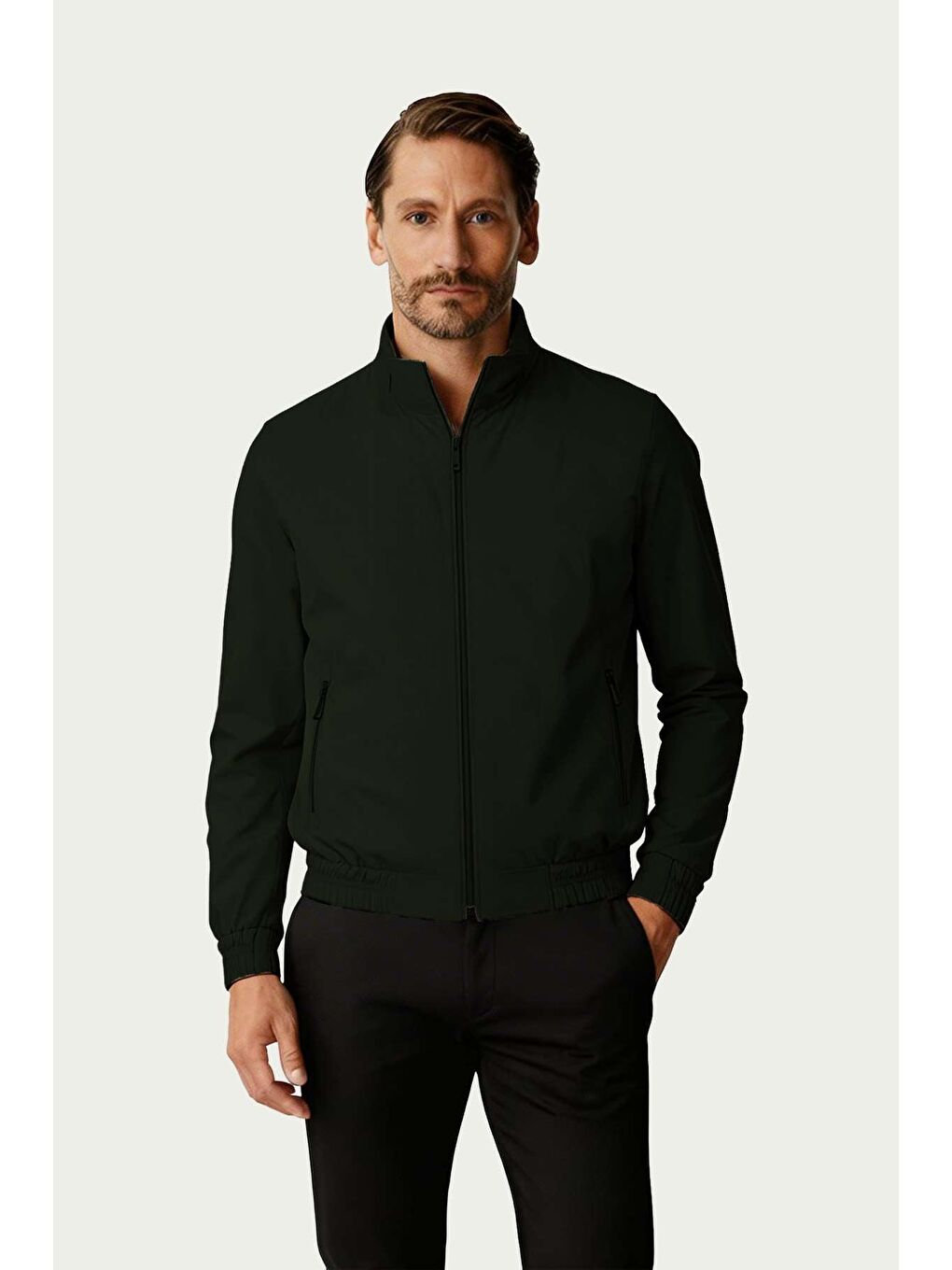 Haki Erkek Bomber Mont – Modern Kesim-1