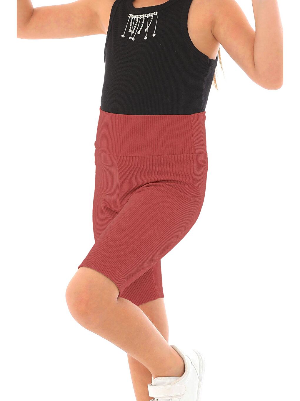 Pembe Fitilli Gül Kurusu Renk Kız Çocuk Tayt-1