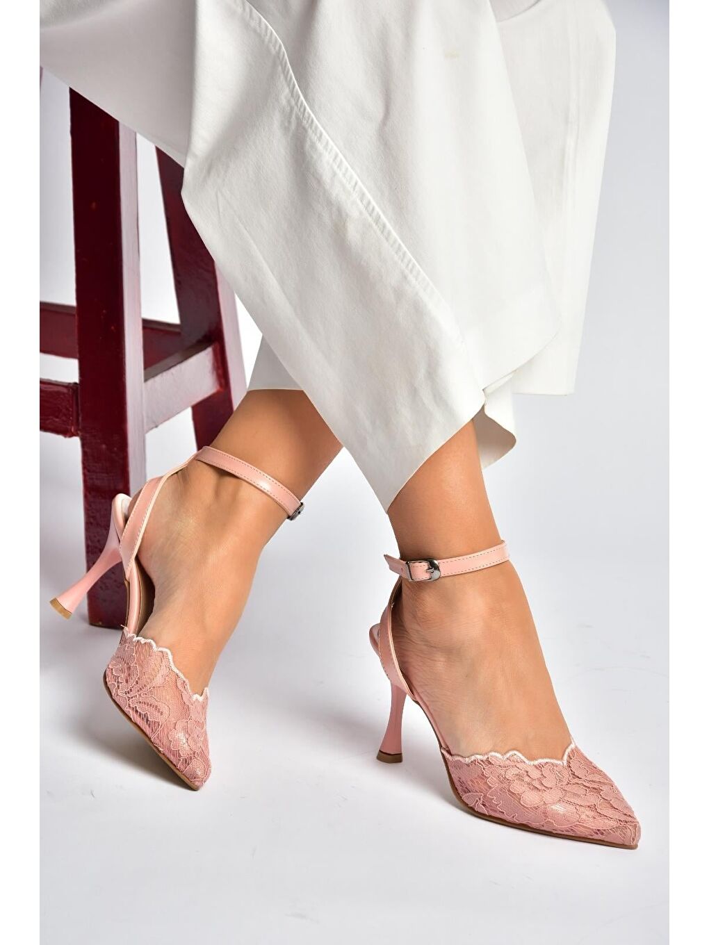 Pembe Pudra Kadın Topuklu Ayakkabı Y752044206