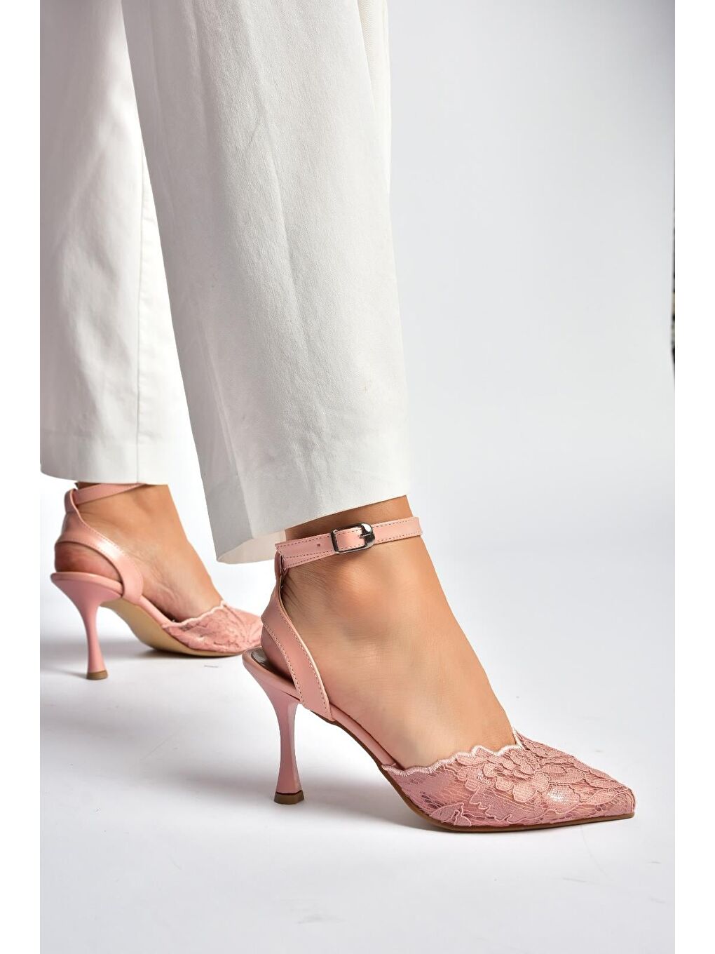 Pembe Pudra Kadın Topuklu Ayakkabı Y752044206-1
