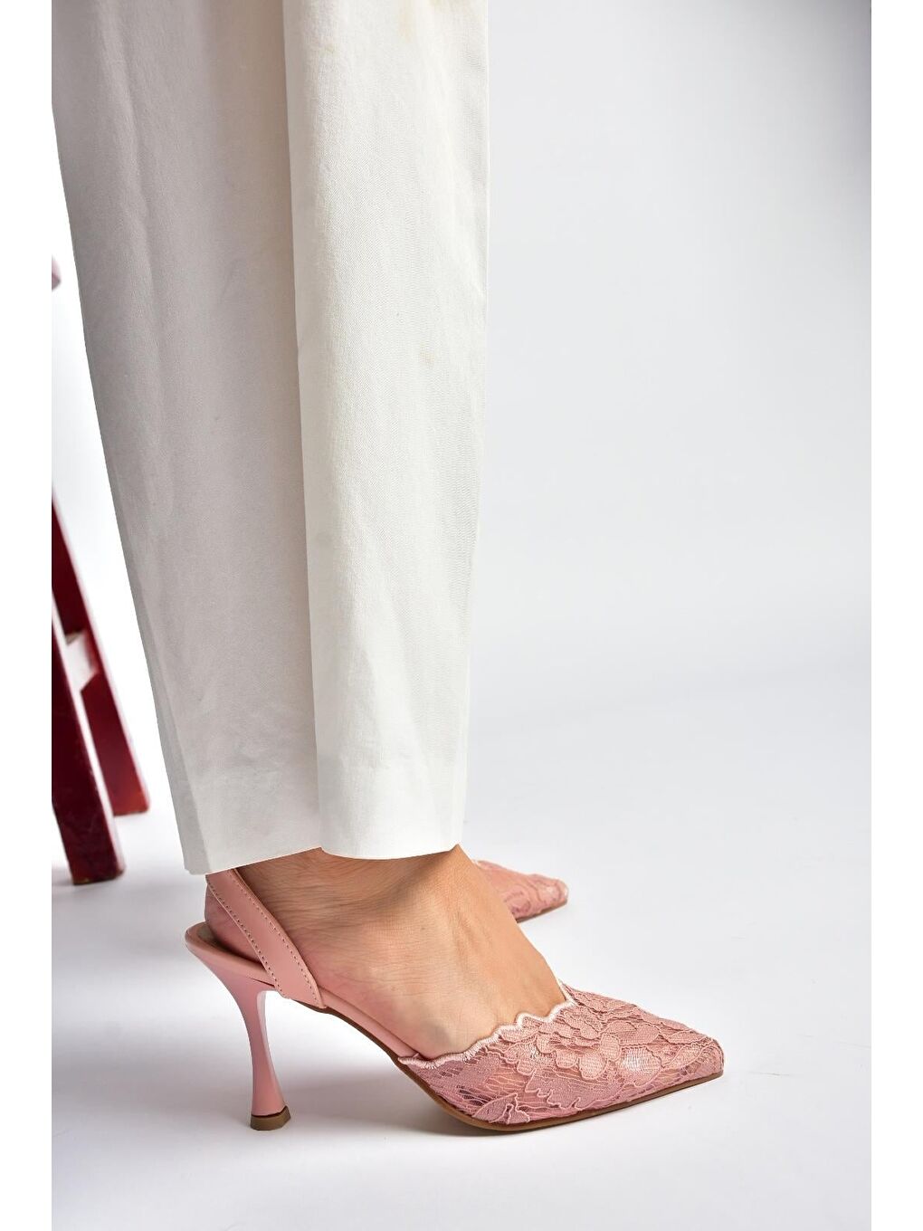 Pembe Pudra Kadın Topuklu Ayakkabı Y752044206-4