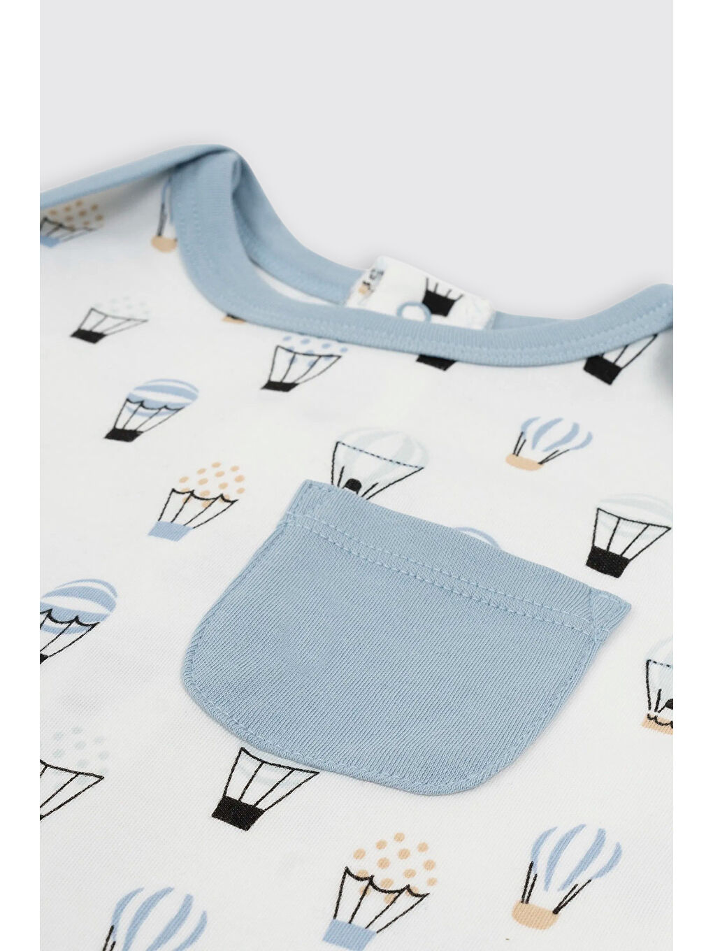 Yenidoğan Baskılı Uzun Kollu Patikli Ekru Tulum-2