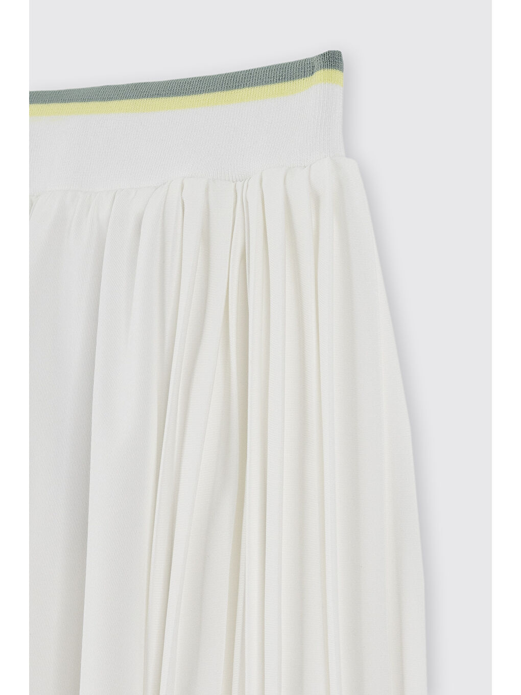 Kız Çocuk Beli Ribana Lastikli Pliseli Örme Ekru Şort Etek-6