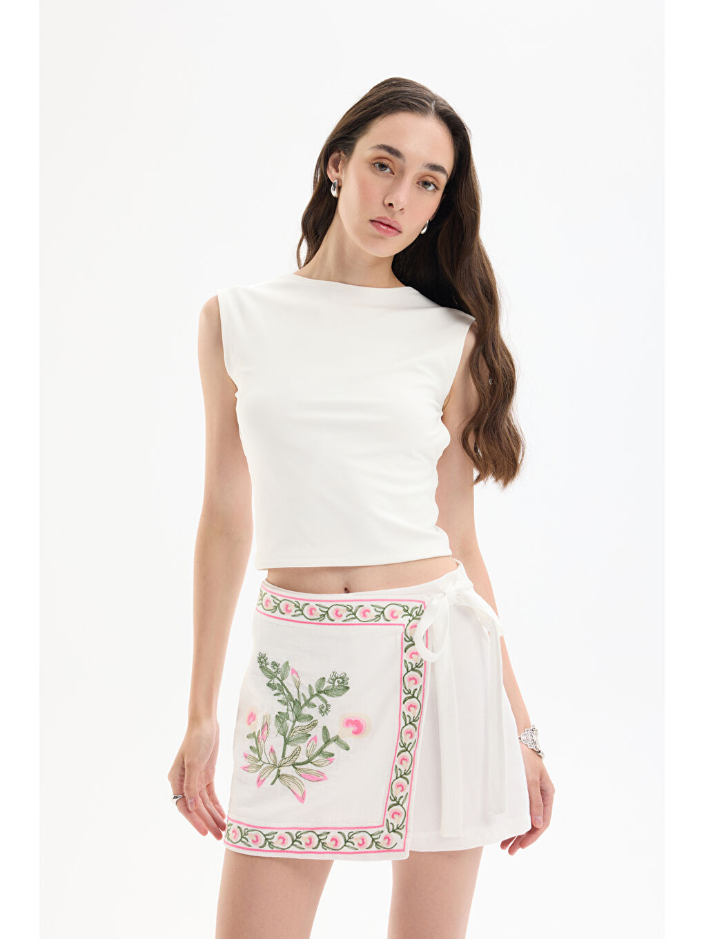 Sırt Dekolteli Basic Bluz Ekru-2