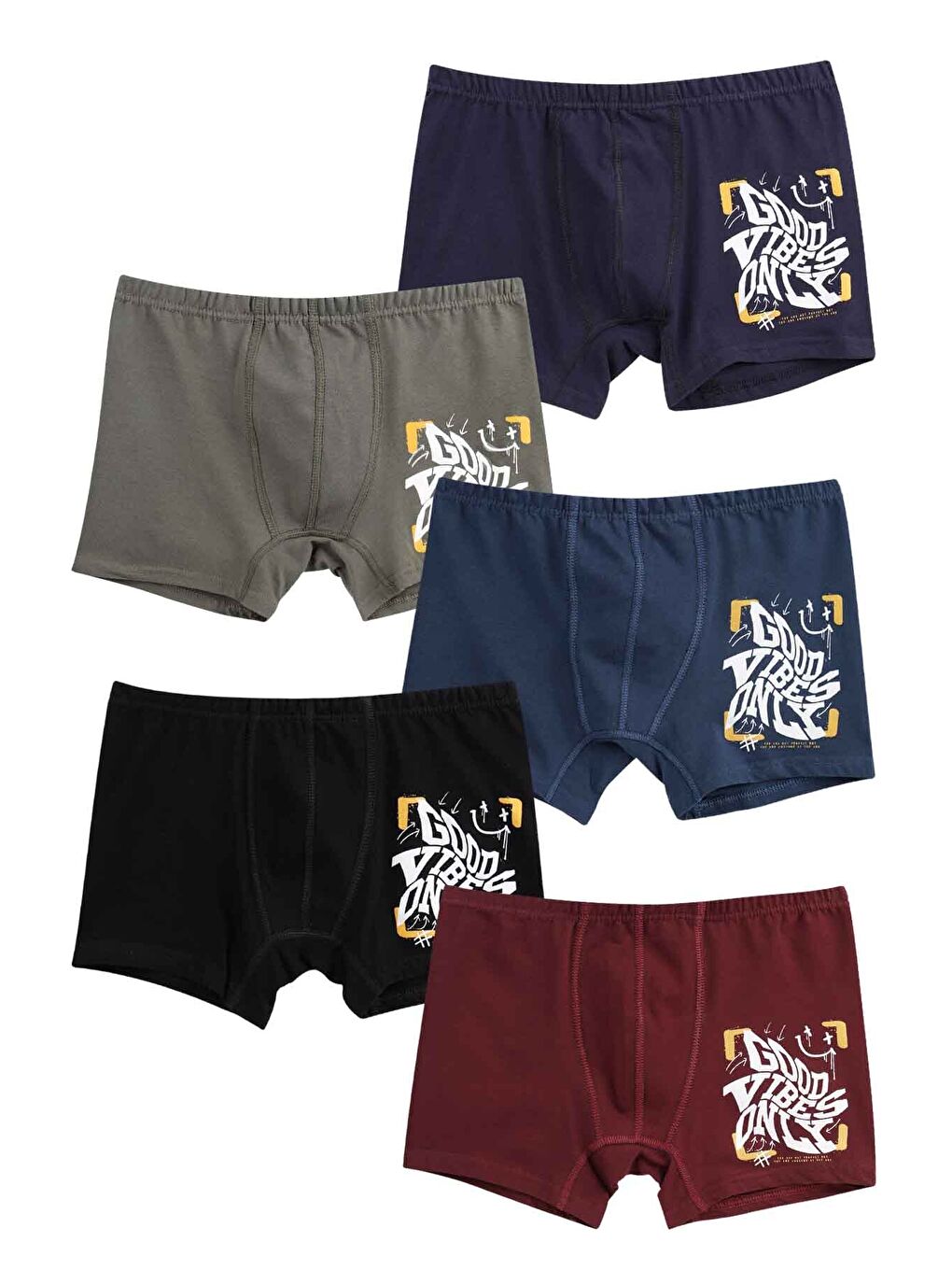Domikids Karişik Erkek Çocuk Pamuklu Boxer 5'li Paket - 1