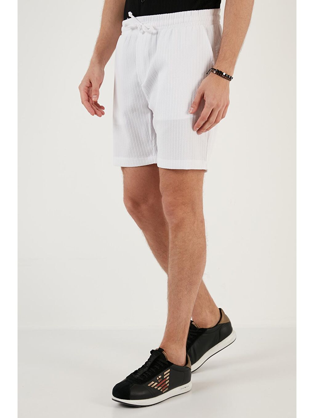 Buratti Beyaz Belden Bağlamalı Cepli Slim Fit Short CF24S657850 - 2