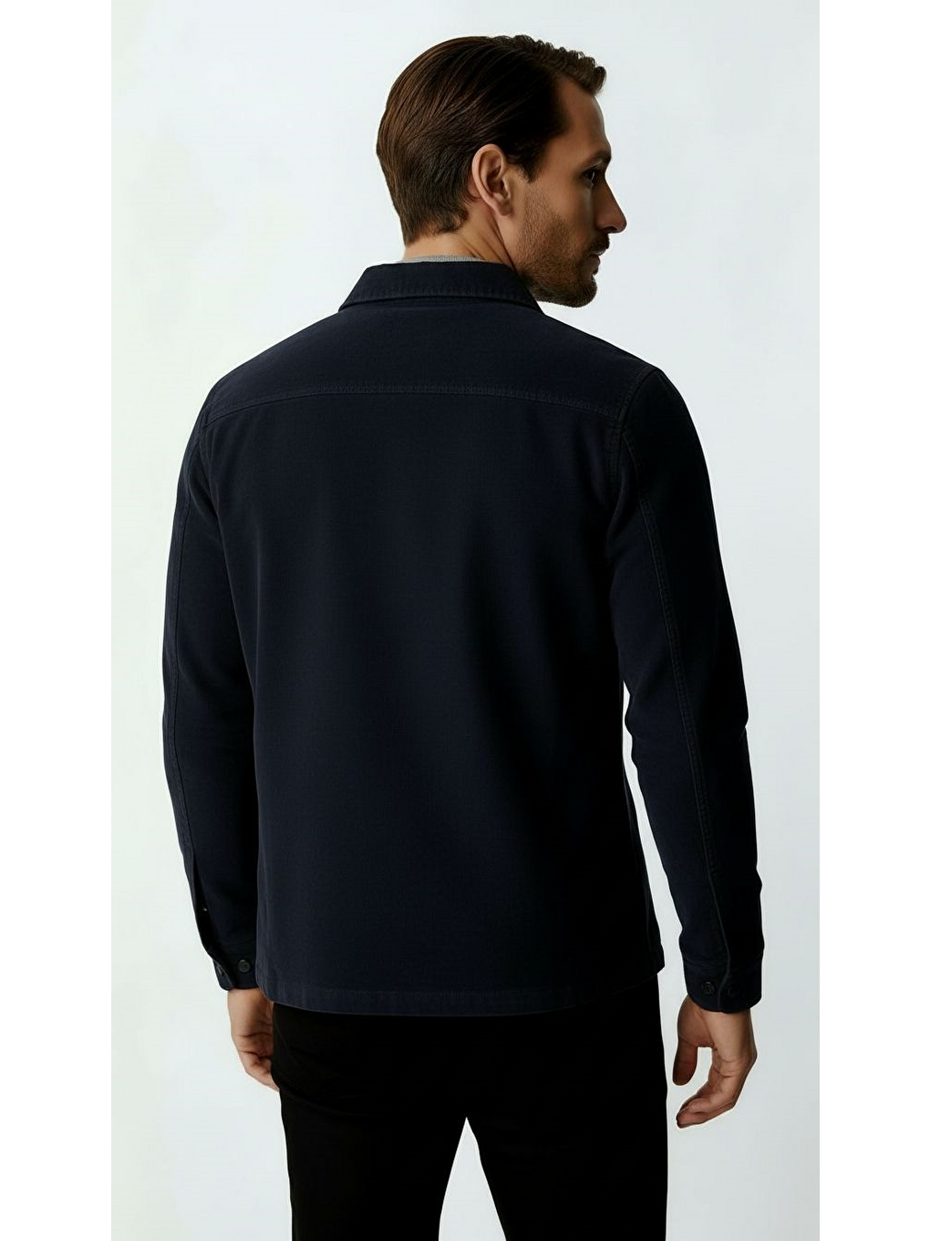 Lacivert Kadife Erkek Mont – Modern Hafif Mevsimlik Mont-2