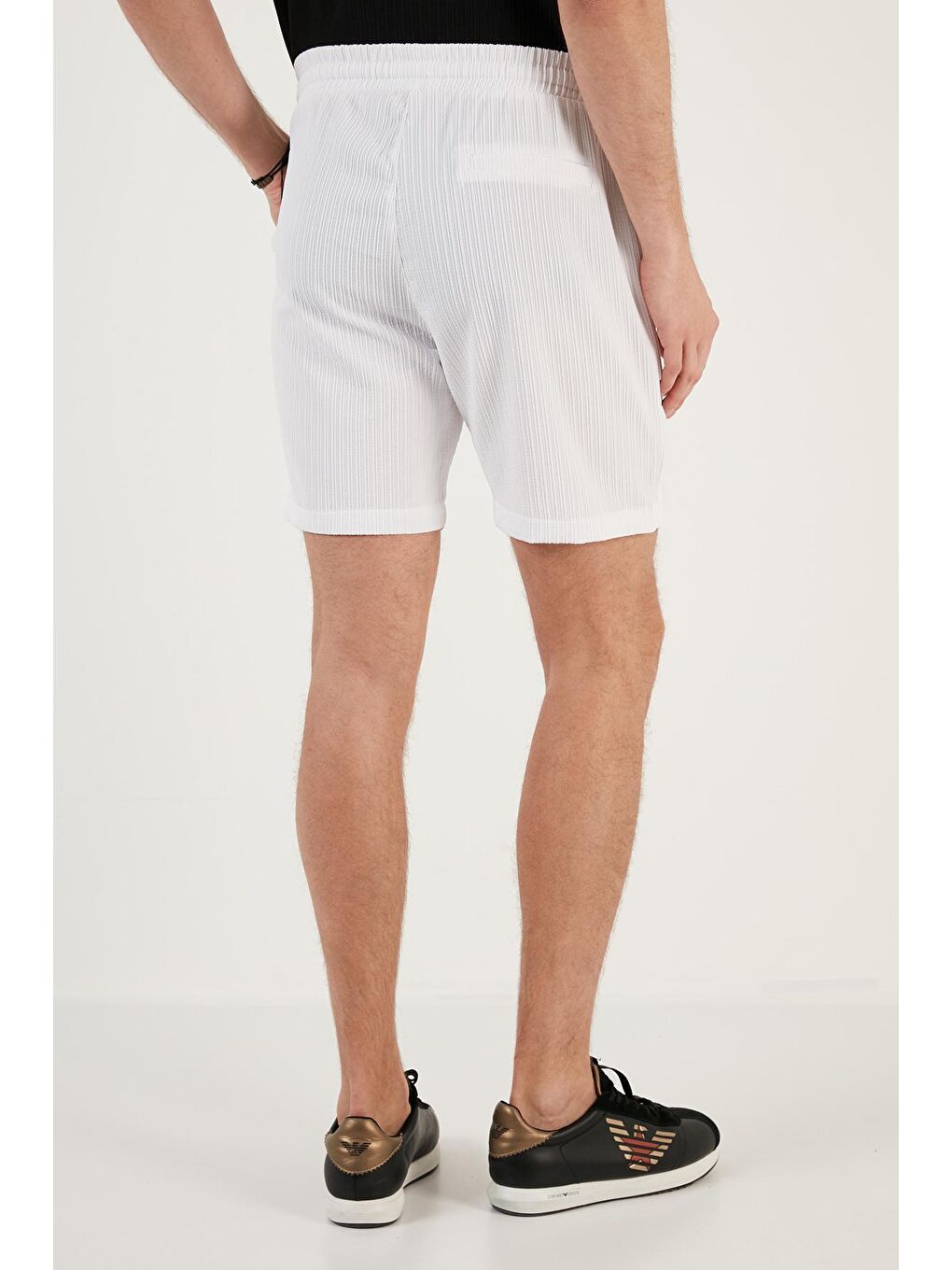 Buratti Beyaz Belden Bağlamalı Cepli Slim Fit Short CF24S657850 - 4