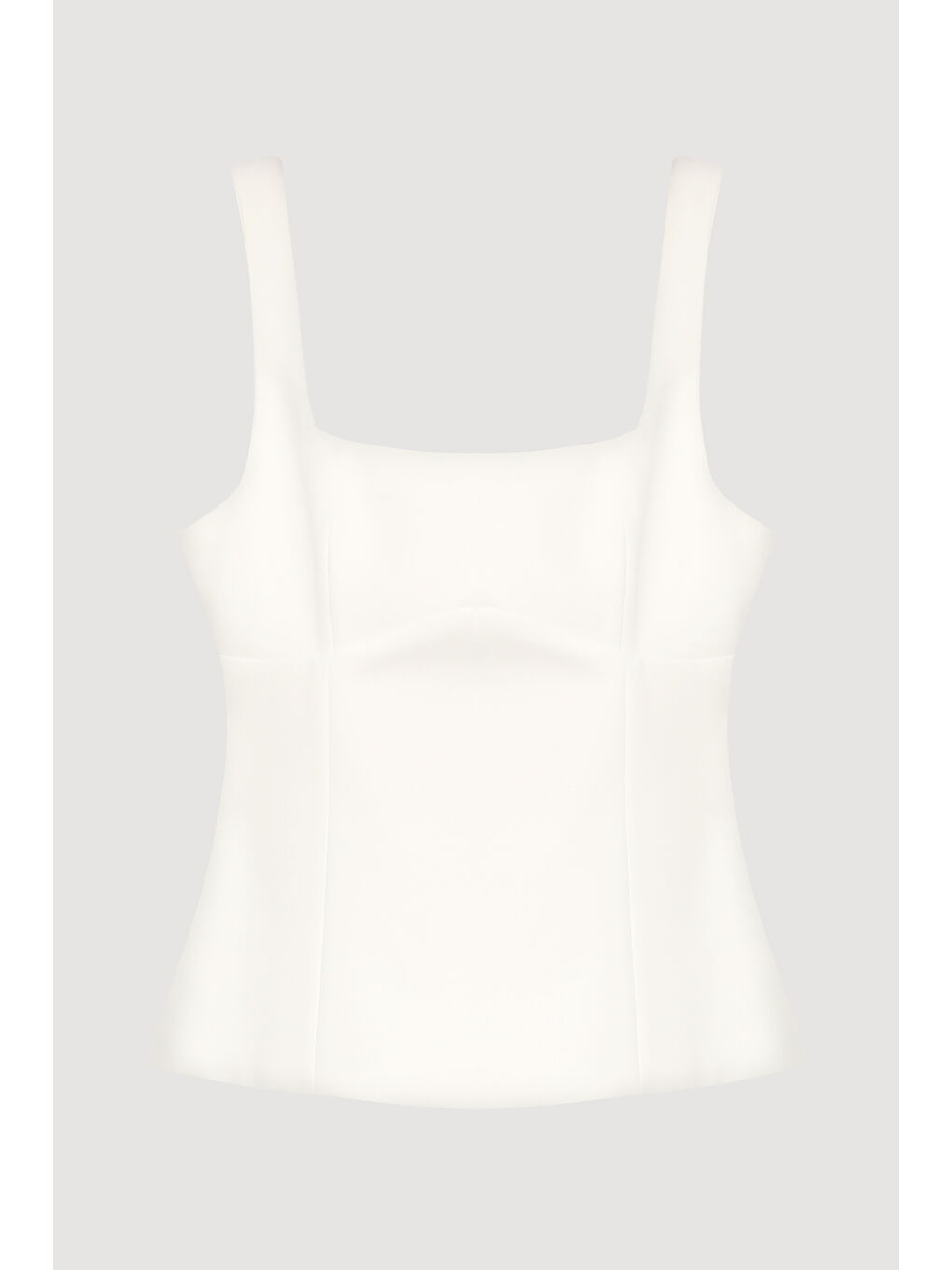 Sırtı Kurdele Detaylı Kare Yaka Askılı  Bluz Ekru-1