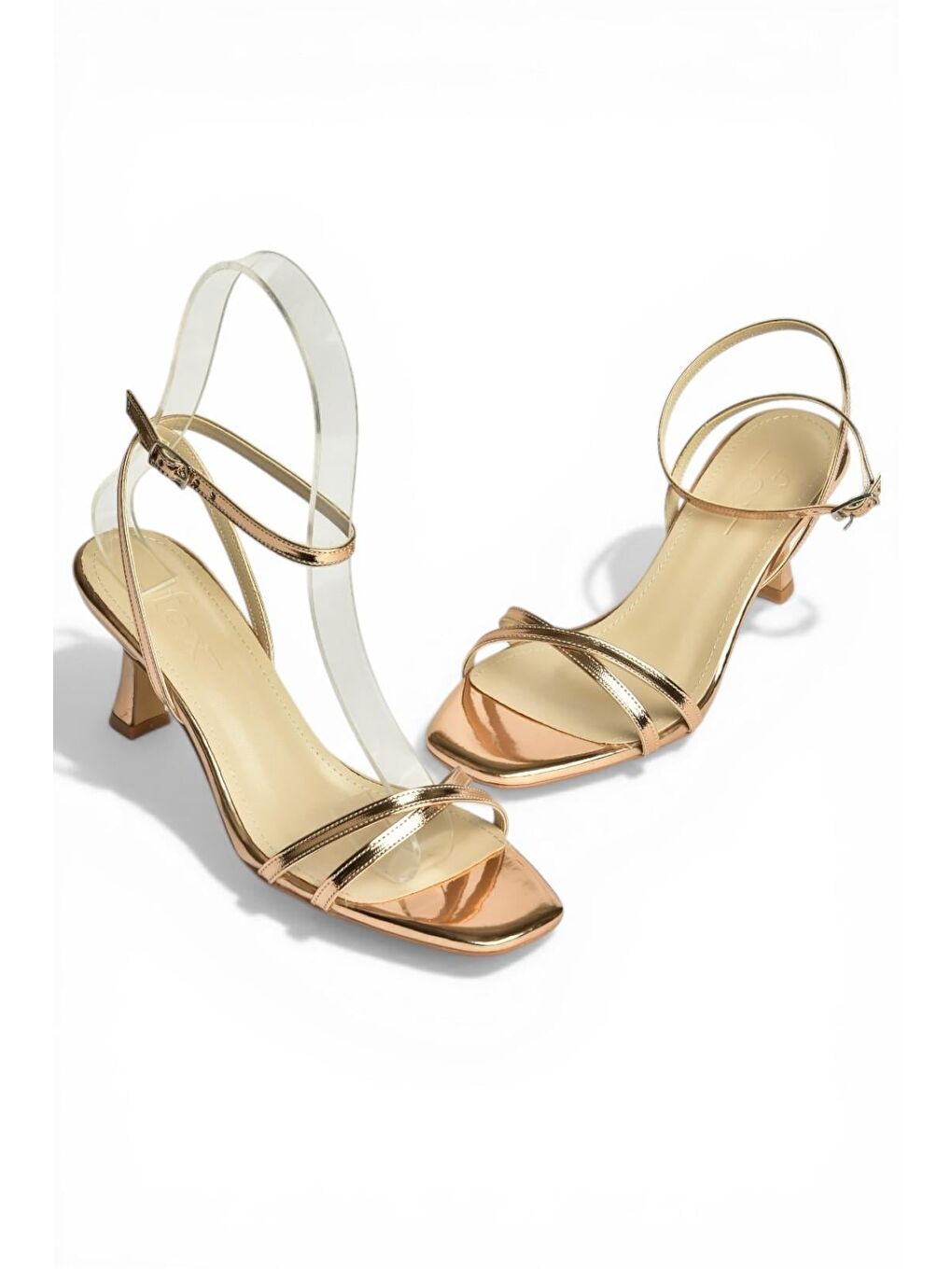 Sarı Bronz Kadın Topuklu Ayakkabı Y569522034-4