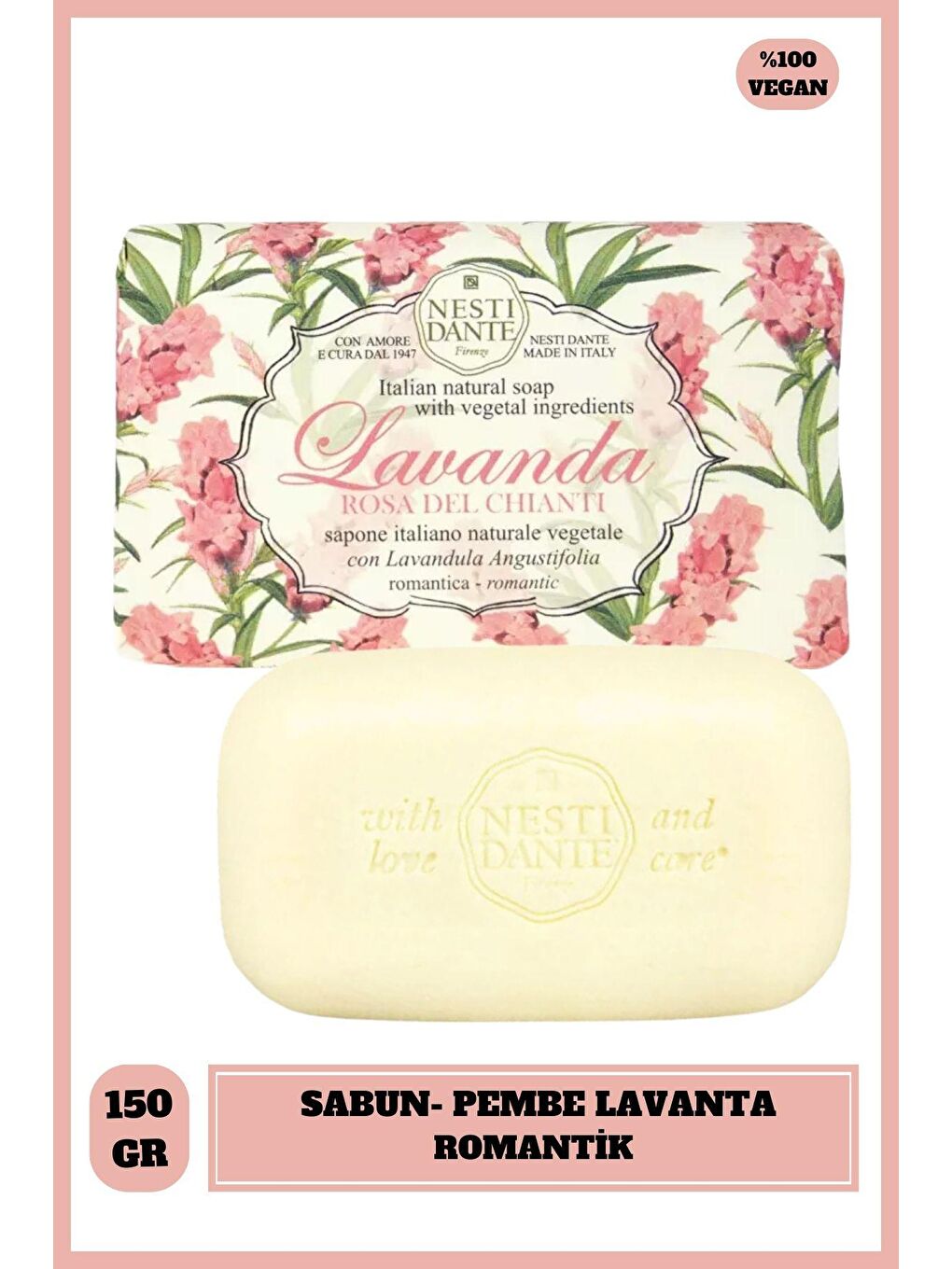 Nesti Dante Renksiz Sabun Lavanda Rosa Del Chianti Vegan Bakım 150 g