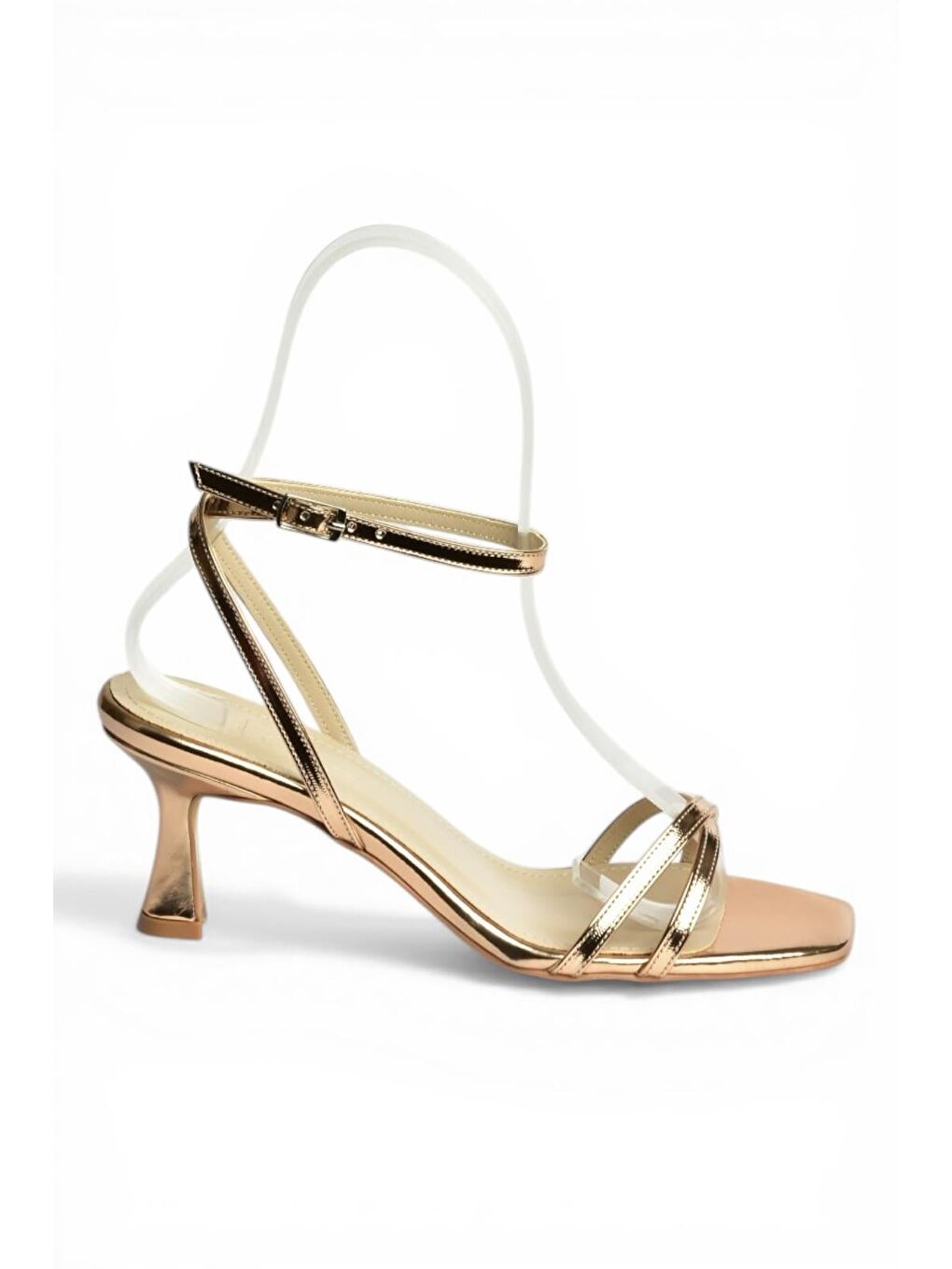 Sarı Bronz Kadın Topuklu Ayakkabı Y569522034-6