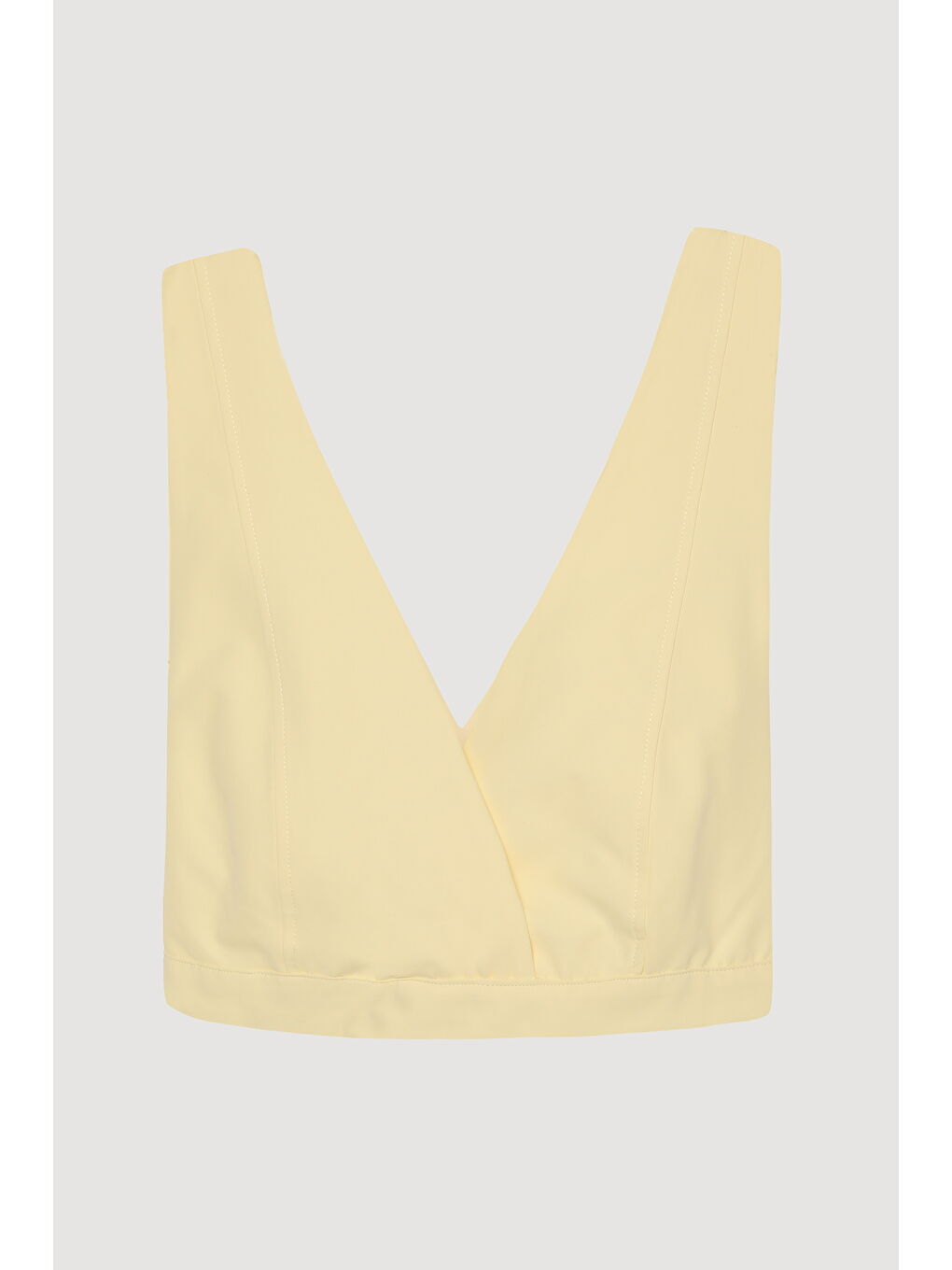 Bağlama Detaylı Kruvaze Büstiyer Bluz Sarı-1