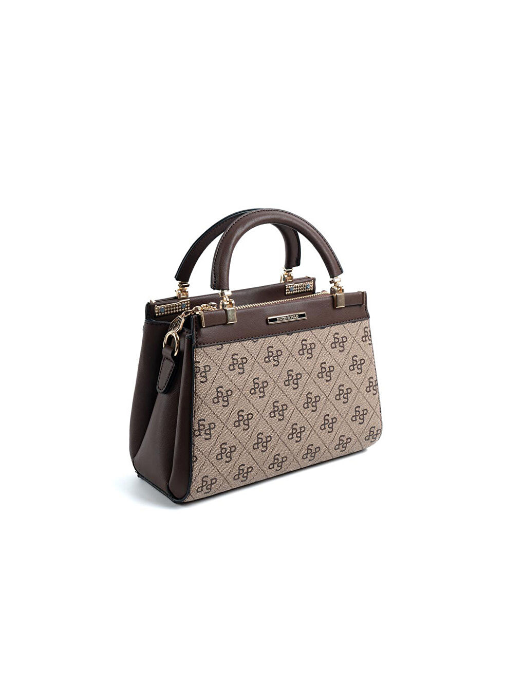 Bej Kadın Omuz Çantası 1193-47685 SILVER POLO M178 KOYU BEJ-MAT KAHVE-1