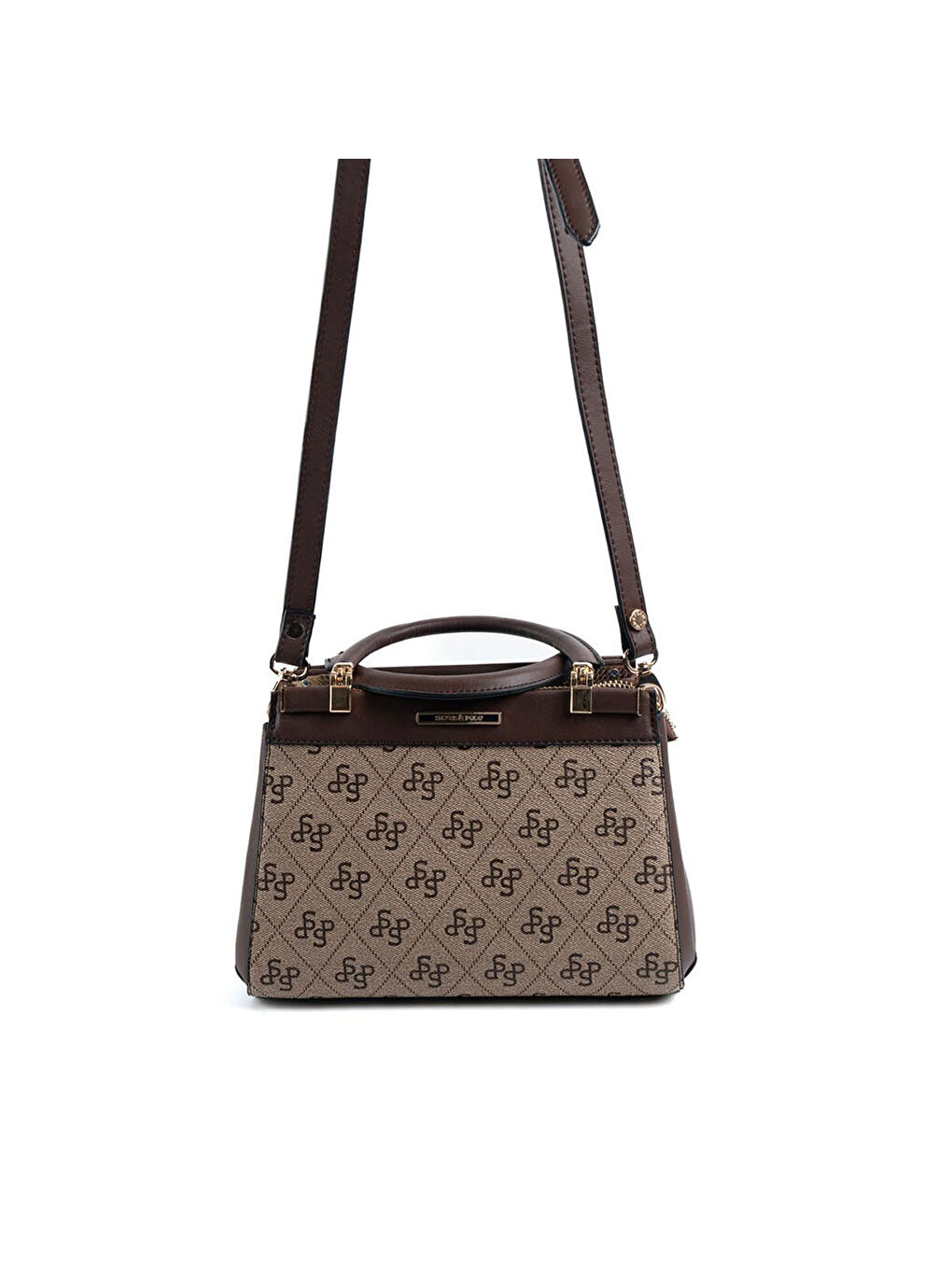 Bej Kadın Omuz Çantası 1193-47685 SILVER POLO M178 KOYU BEJ-MAT KAHVE-4