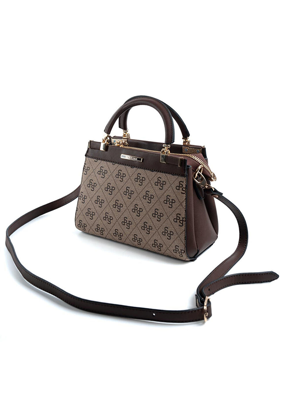 Bej Kadın Omuz Çantası 1193-47685 SILVER POLO M178 KOYU BEJ-MAT KAHVE-5