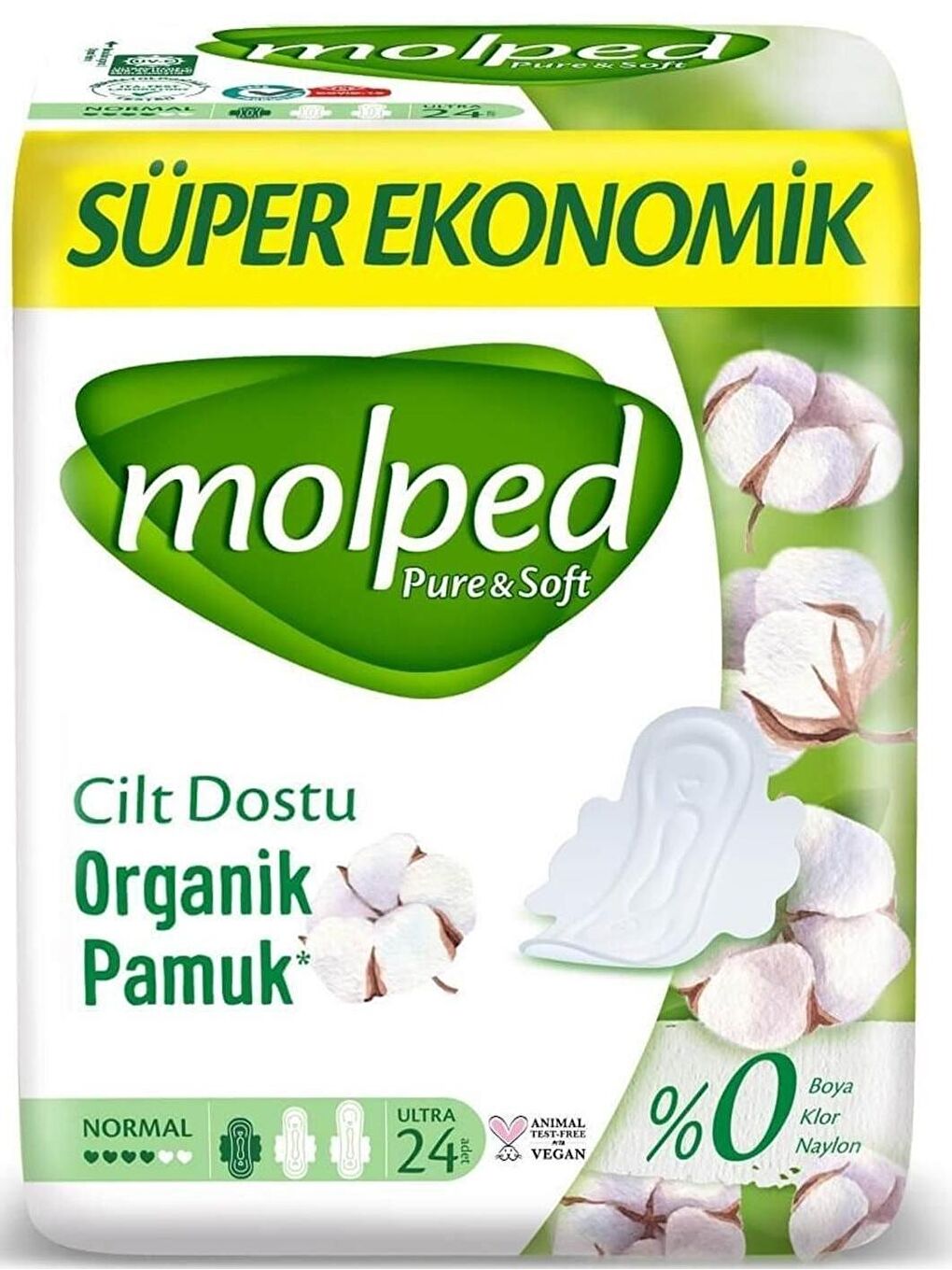 Molped Renksiz Pure & Soft Normal Süper Ekonomik Ped 24 lü