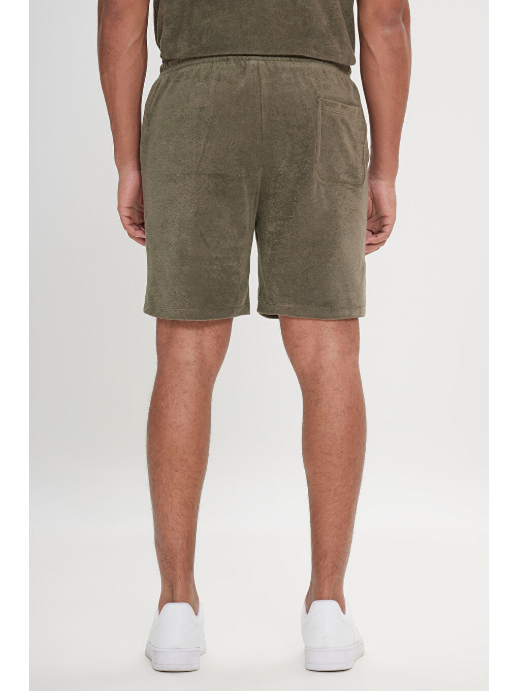 Erkek Haki Standart Fit Normal Kesim Havlu Şort-4