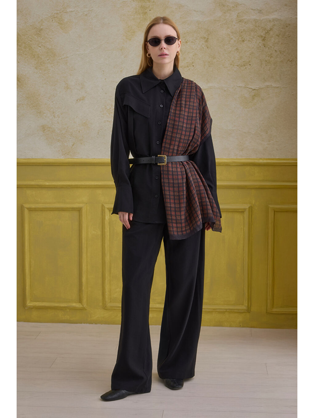 Modern Cep Detaylı Gömlek Siyah