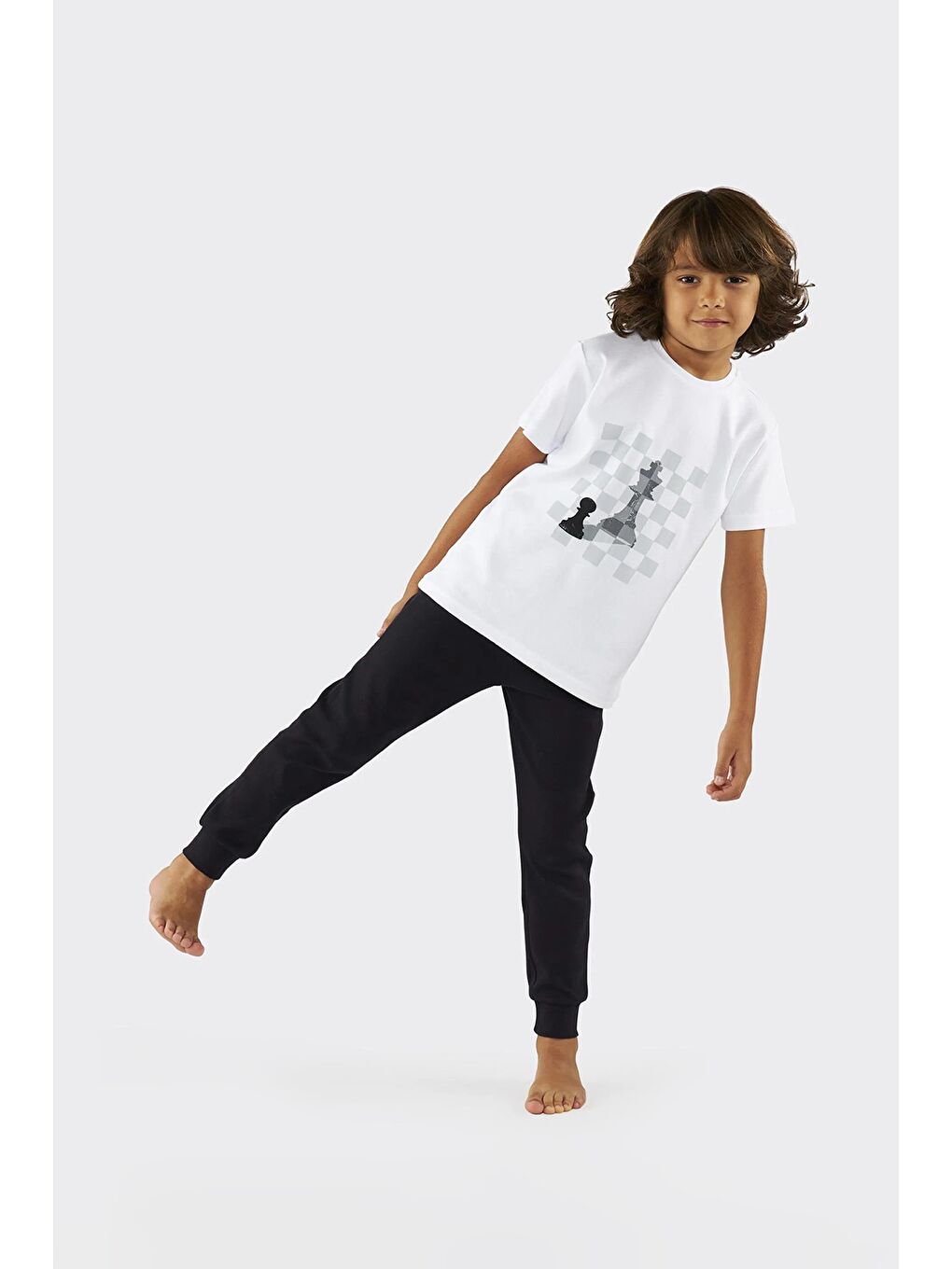 Erkek Çocuk Beli Lastikli Siyah Pijama Altı-1