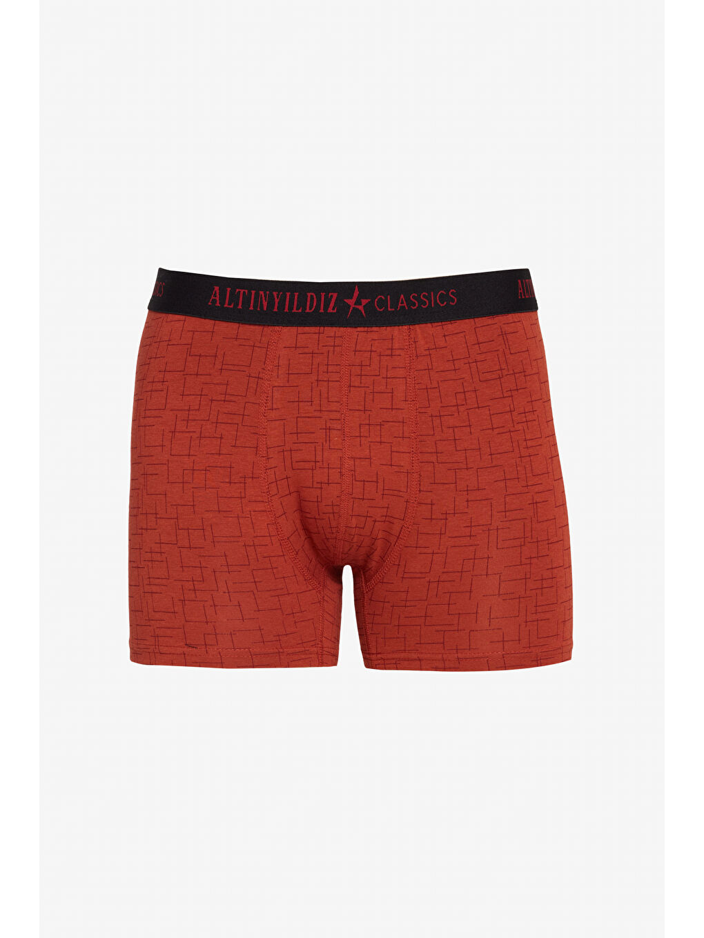 Erkek Bordo-Gri-Siyah Standart Fit Modal Pamuk Desenli Esnek 3'lü Boxer Paketi-2