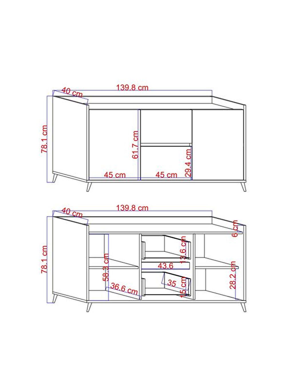 Kahverengi Vera Konsol - Beyaz / Sepet - 140 cm-4