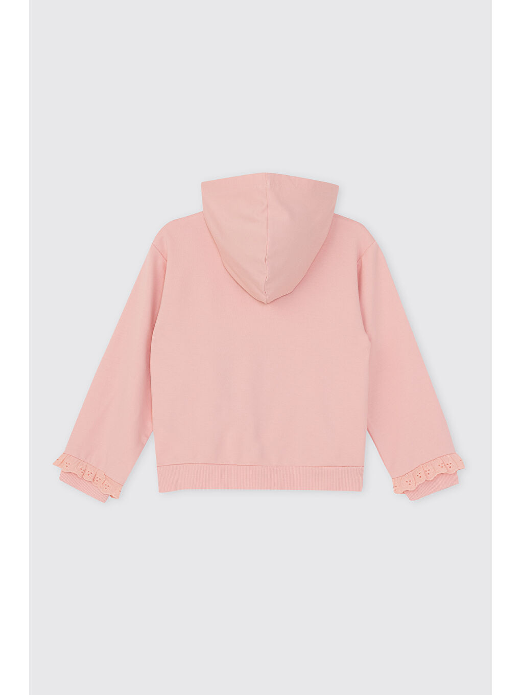Pembe Kız Bebek Fermuarlı Pudra Sweatshirt-1