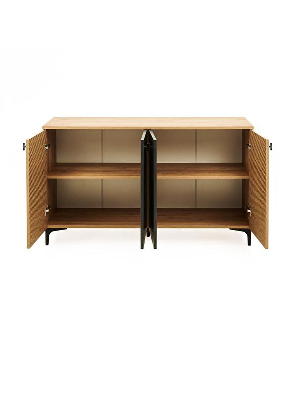 Karışık Alina 4 Kapaklı Konsol - Sepet / Antrasit / Yunus - 140 cm-5