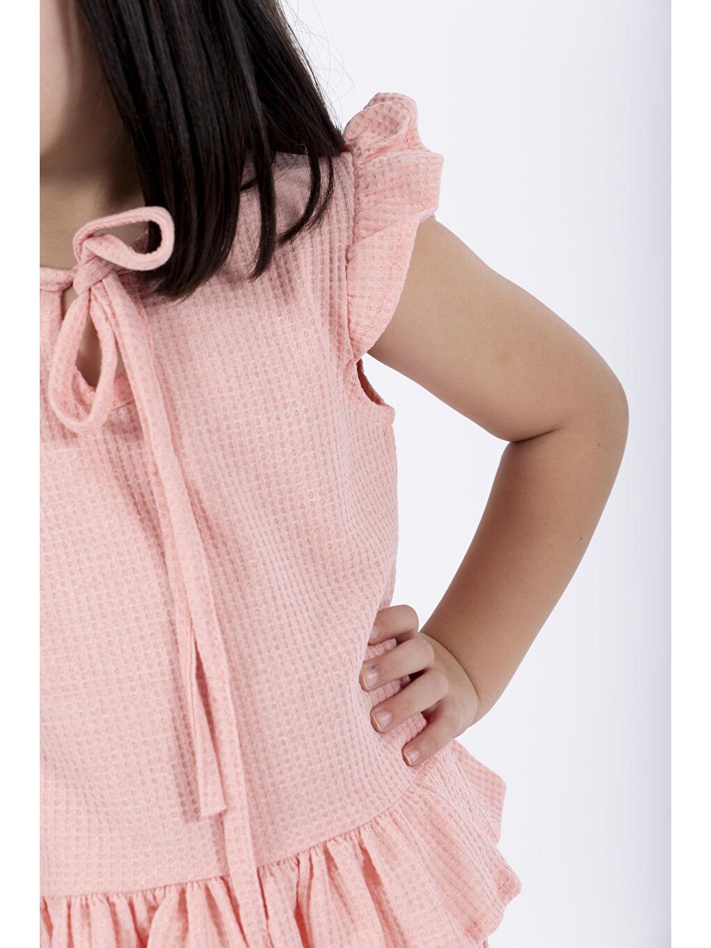 Pembe Bisiklet Yaka Kız Çocuk İkili Takım-2