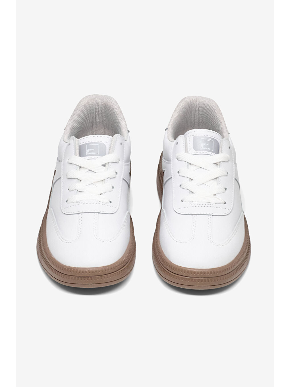 Kadın Beyaz Beyaz Rahat Kalıp Kauçuk Taban Bağcıklı Sneaker-4