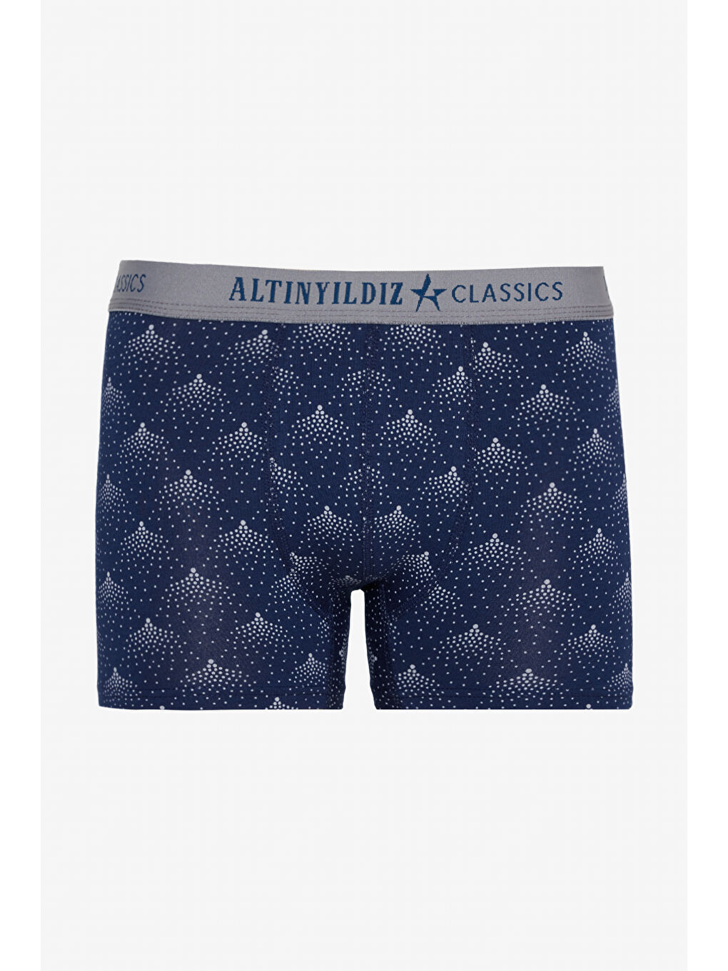 Erkek Lacivert-Gri Standart Fit Modal Pamuk Desenli Esnek 2'li Boxer Paketi-1
