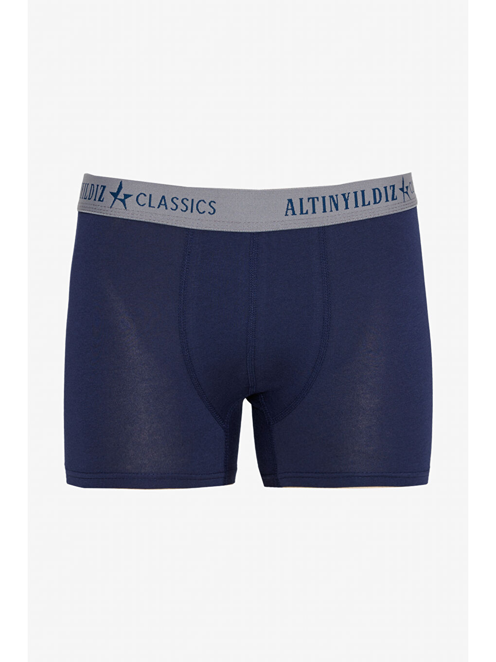 Erkek Lacivert-Gri Standart Fit Modal Pamuk Desenli Esnek 2'li Boxer Paketi-2