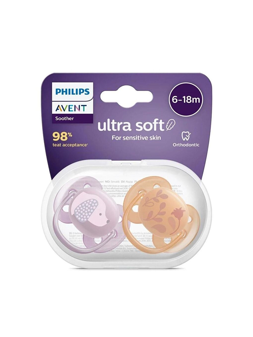 Philips Avent Karışık Ultra Yumuşak Emzik 6-18 ay 2li Kız