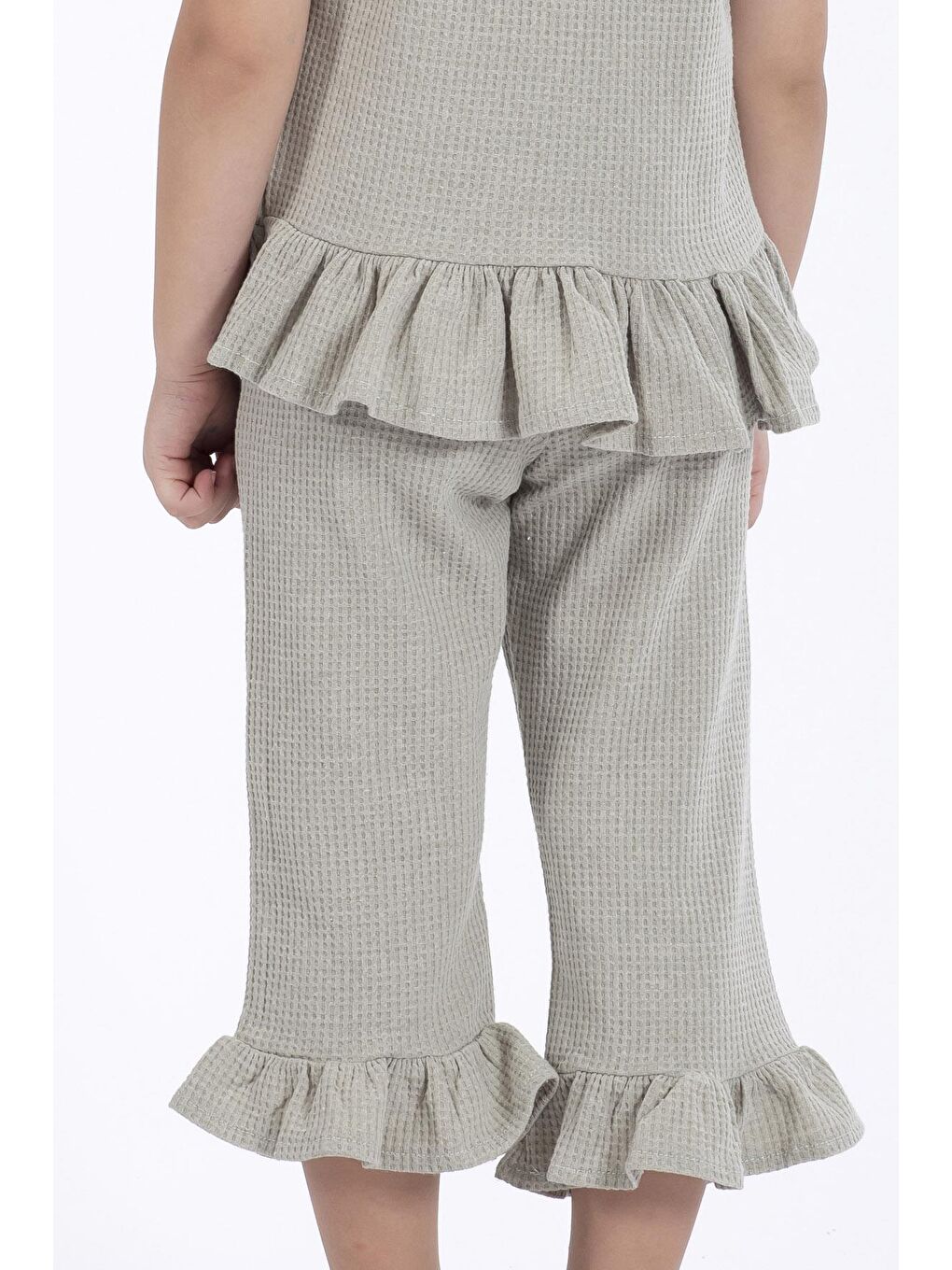 Yeşil Bisiklet Yaka Kız Çocuk İkili Takım-2