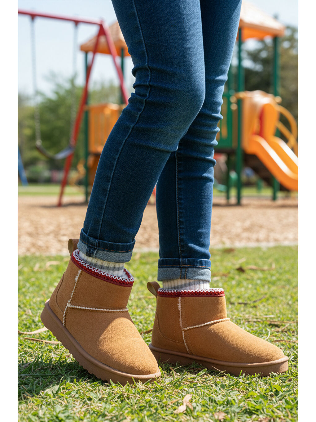 Kahverengi Taba Süet İçi Kürklü Soğuğa Dirençli Kız Çocuk Bot Ugy F-2