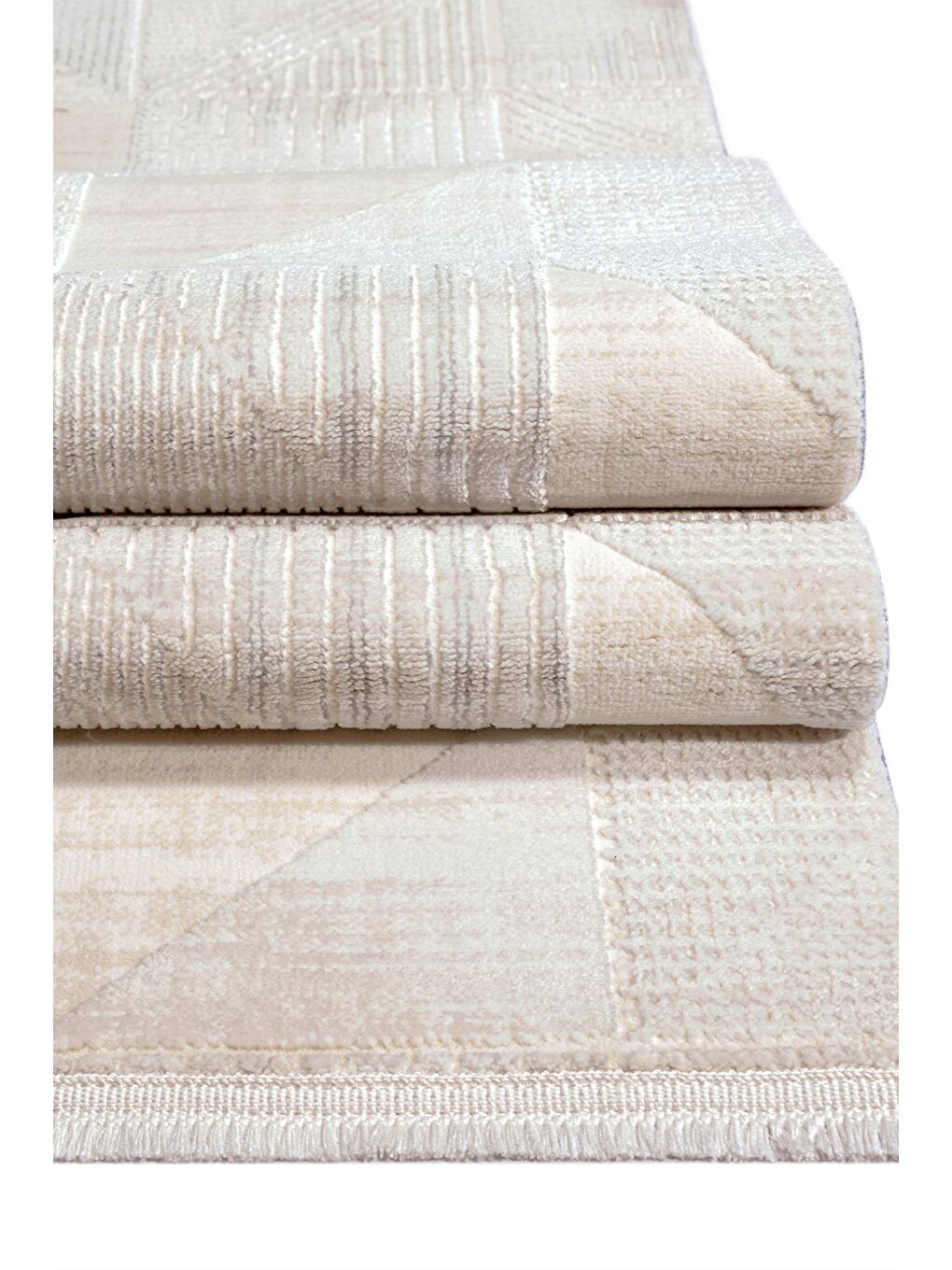 Elex 5211 Bej Renkli Salon Mutfak Oturma Odası Halısı Modern Dokuma Halı-80x150-1