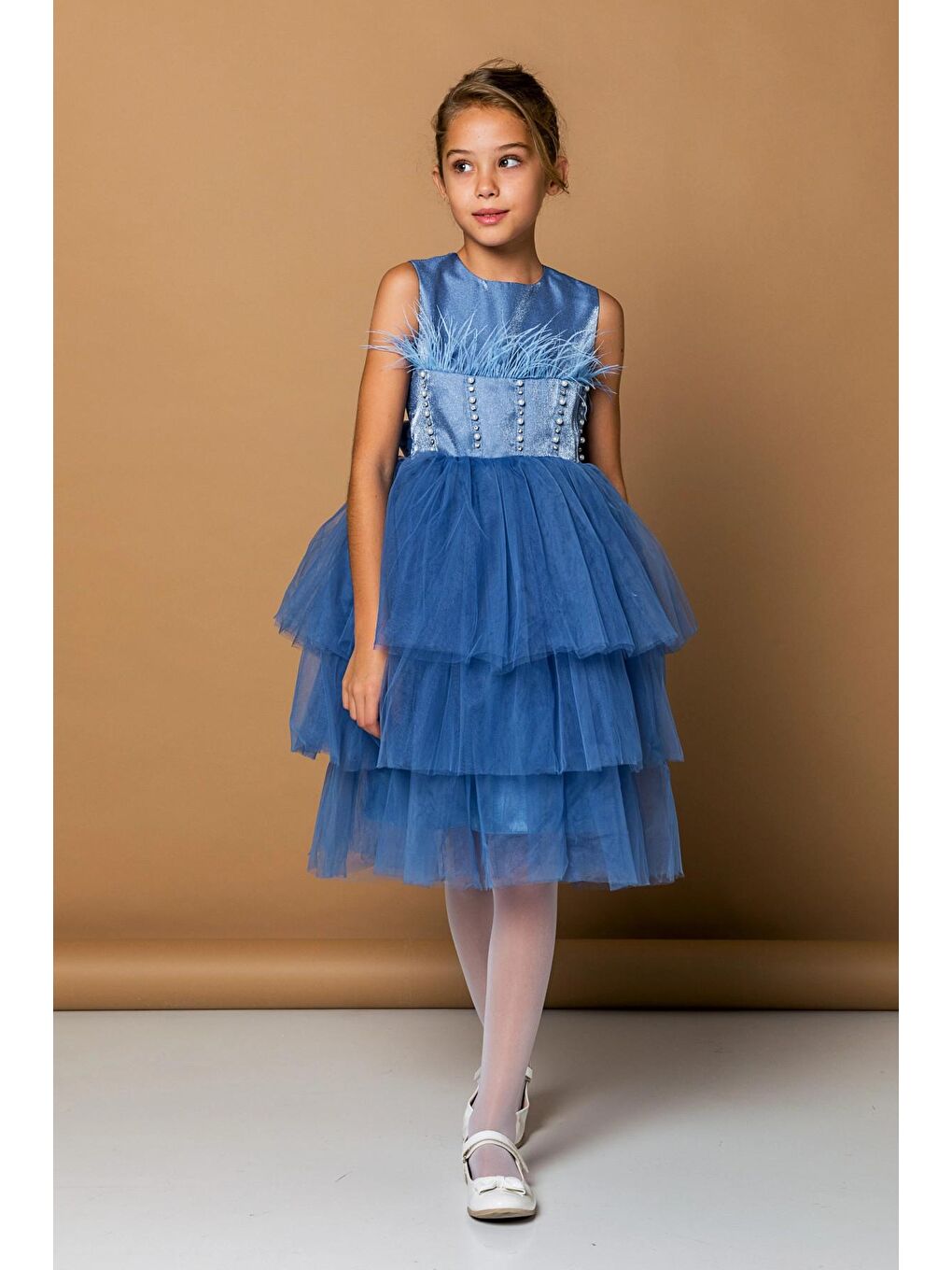 İndigo Tüllü Abiye 2285