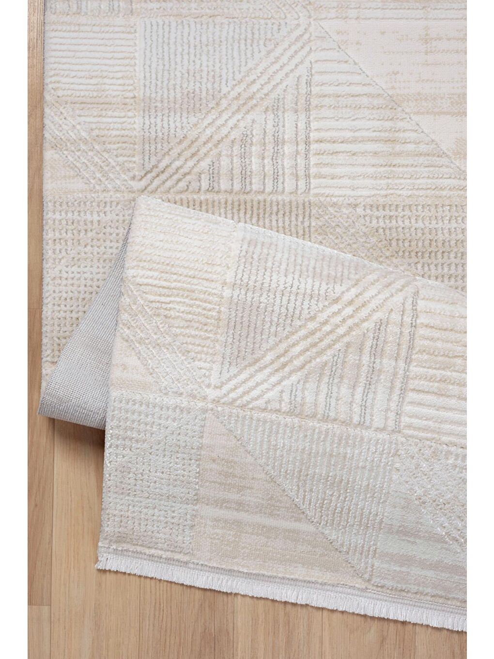 Elex 5211 Bej Renkli Salon Mutfak Oturma Odası Halısı Modern Dokuma Halı-80x150-2