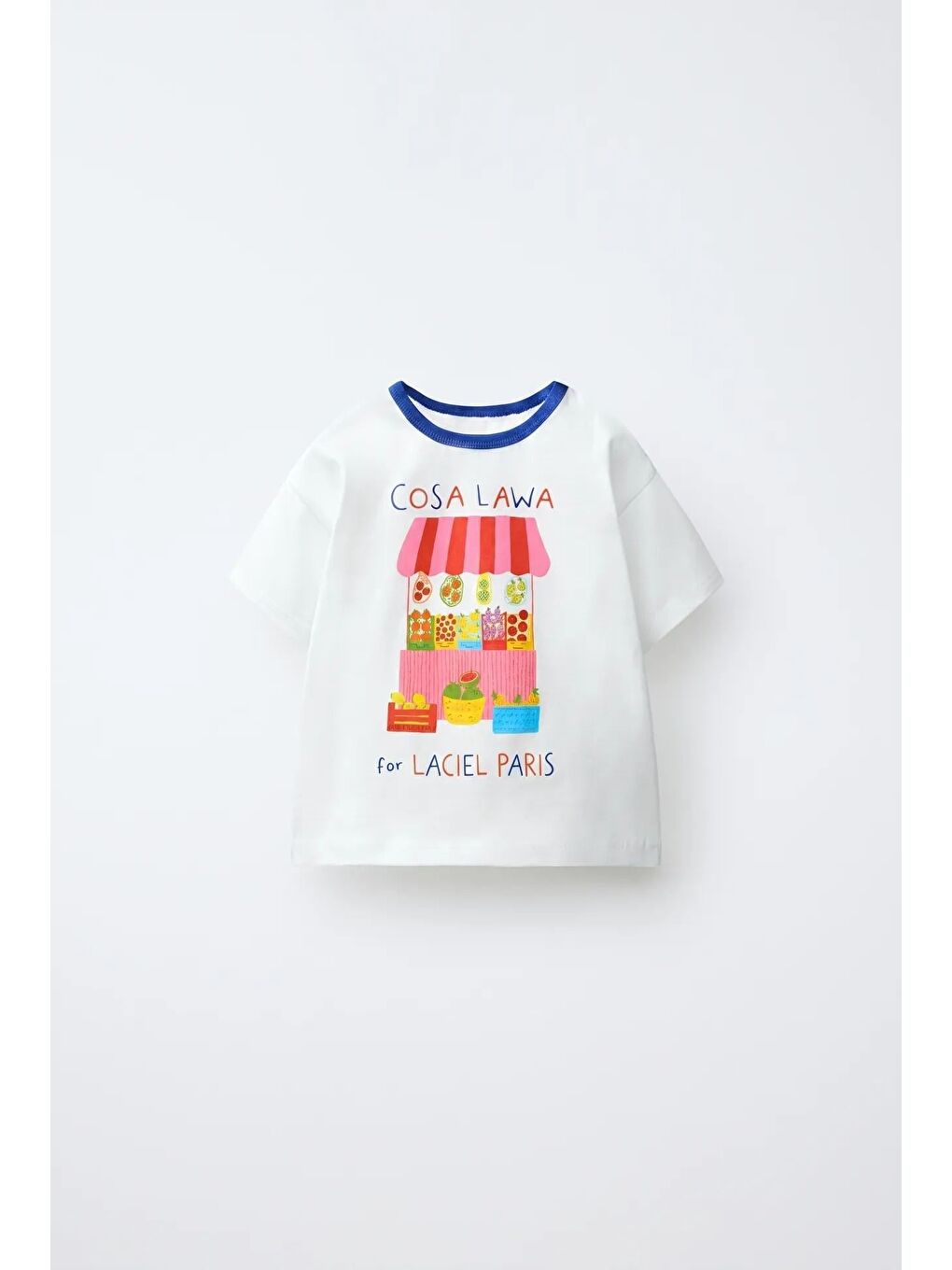 Beyaz Kız Çocuk Pamuklu Baskılı T-Shirt Limon Nakışlı Pantolon Takım-3