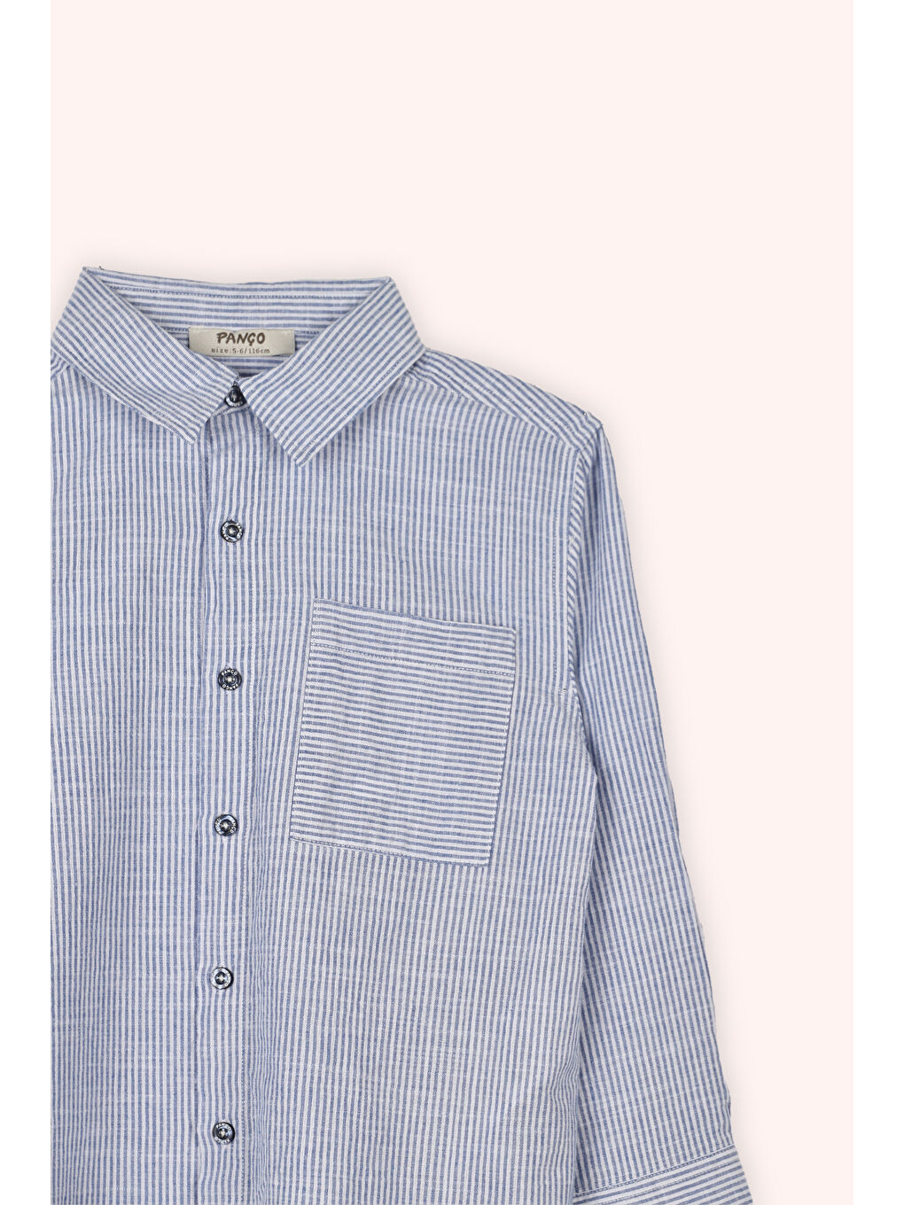 Erkek Çocuk Çizgili Mavi Gömlek-1