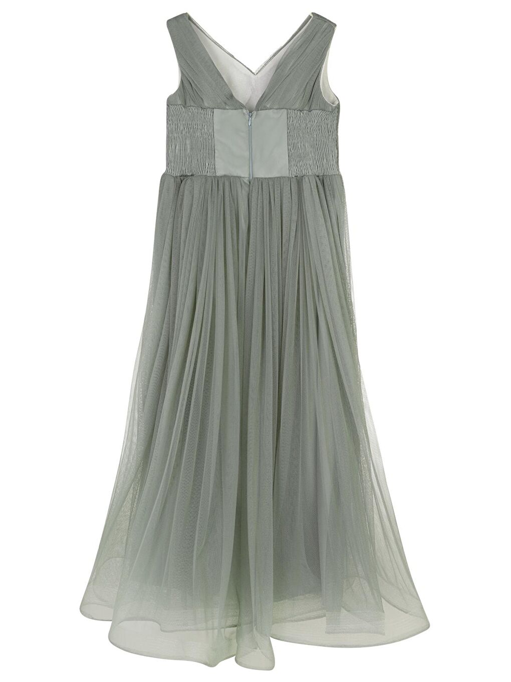 Girls Beli Taşlı Tüylü 6-14 Yaş Abiye - Yeşil 10-11 Yaş-2