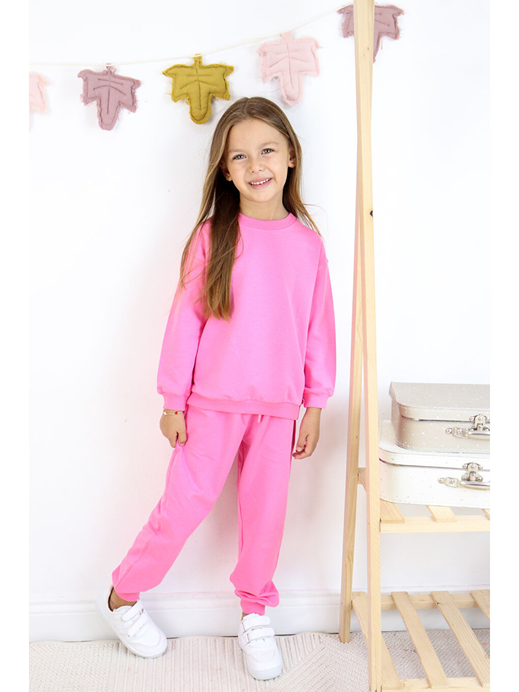 Harika KIDS Pembe Kız Çocuk İki İplik Basic Eşofman Takımı - 4