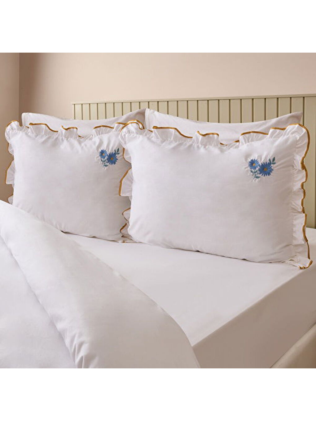 Soft Anthos Çift Kişilik Nevresim Takımı - Beyaz-1