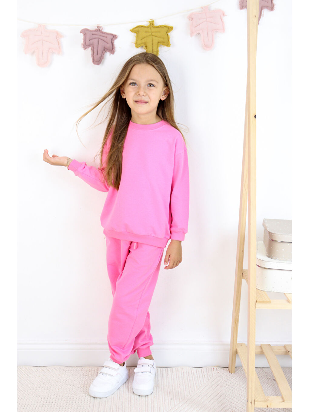 Harika KIDS Pembe Kız Çocuk İki İplik Basic Eşofman Takımı - 5