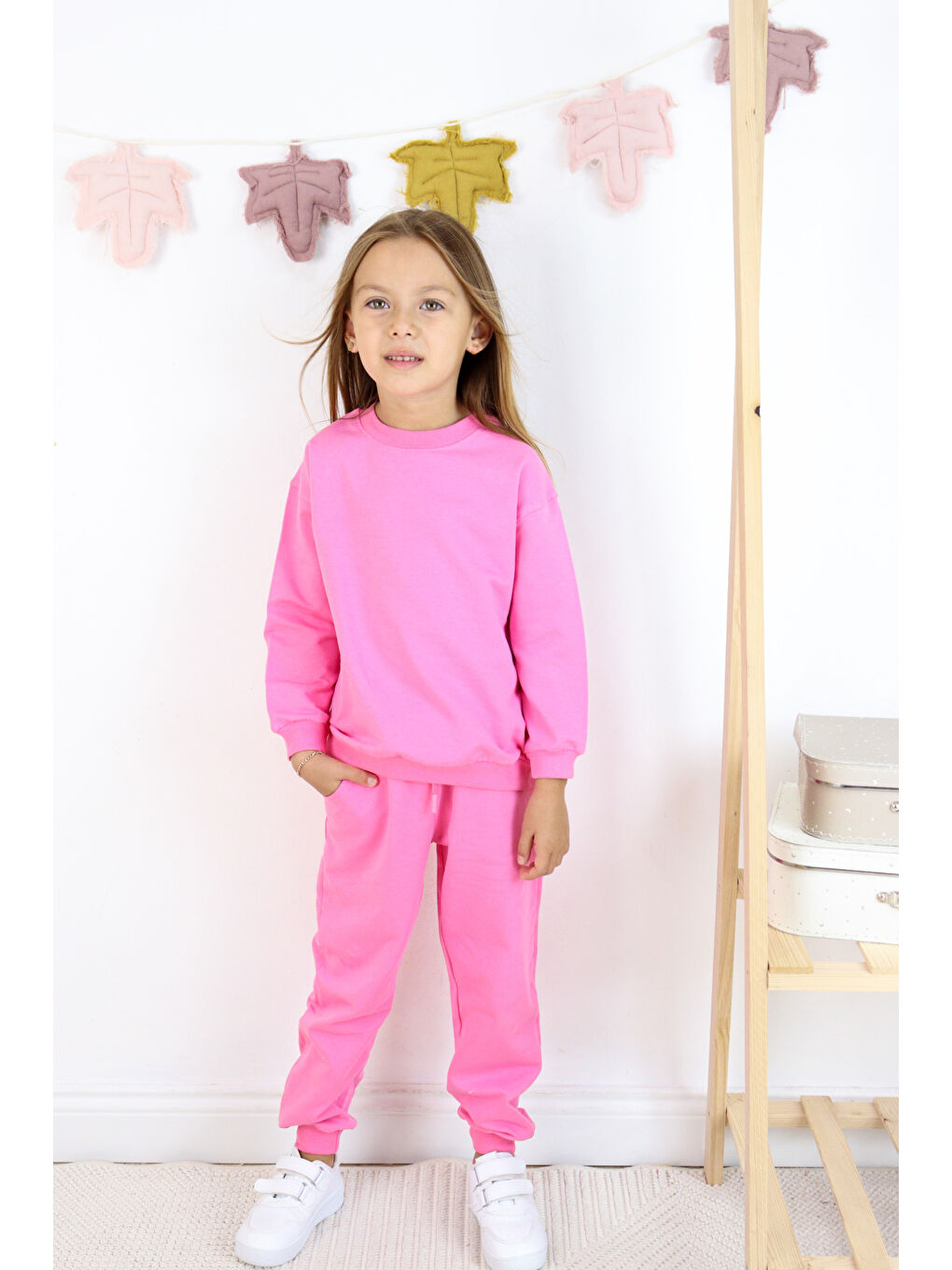 Harika KIDS Pembe Kız Çocuk İki İplik Basic Eşofman Takımı - 6