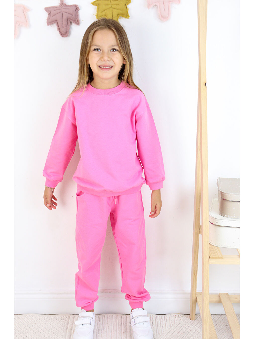 Harika KIDS Pembe Kız Çocuk İki İplik Basic Eşofman Takımı - 7